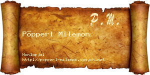 Pöpperl Milemon névjegykártya